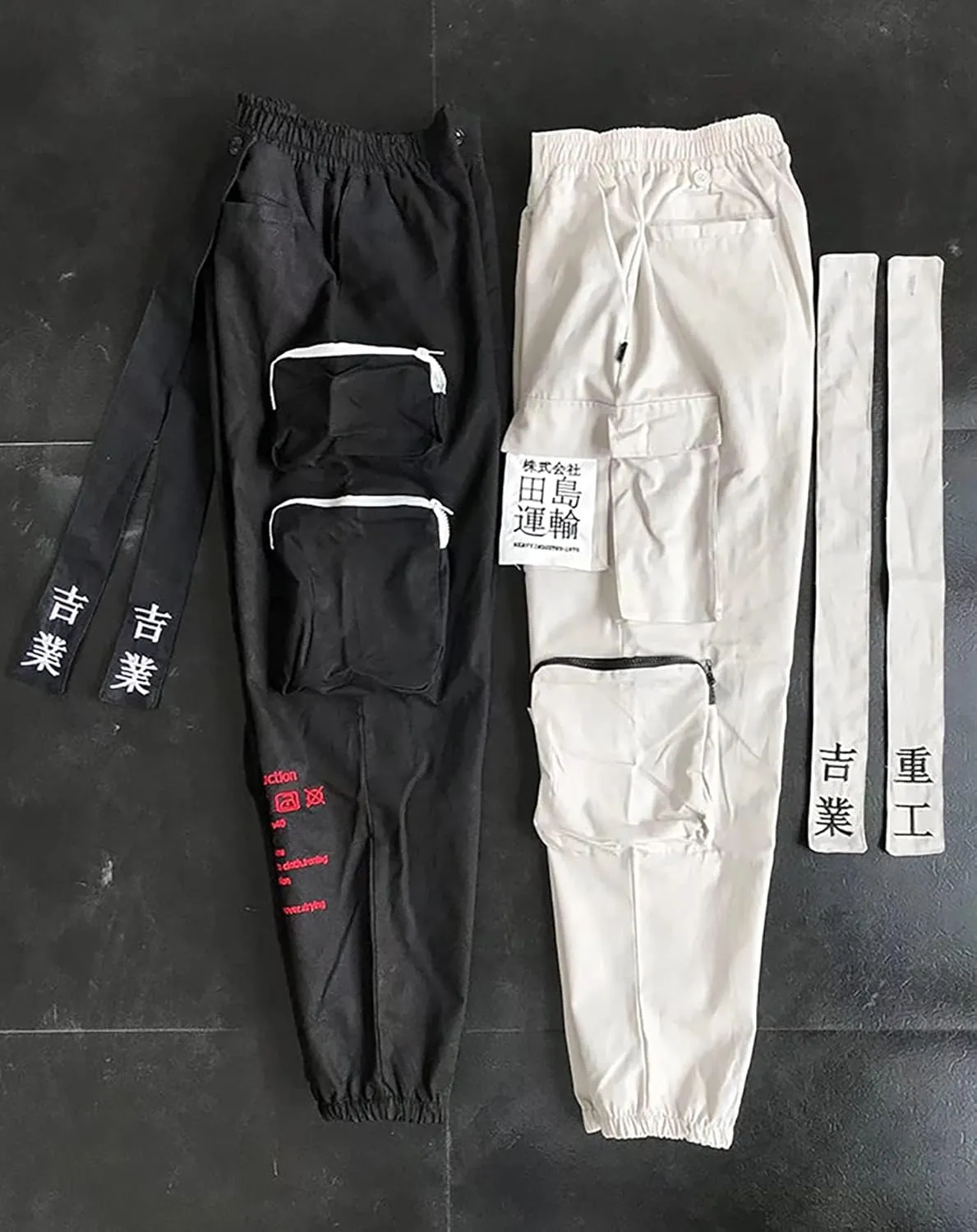 Niepce Inc Men's Japanese Streetwear Techwear Cargo Pants with Design