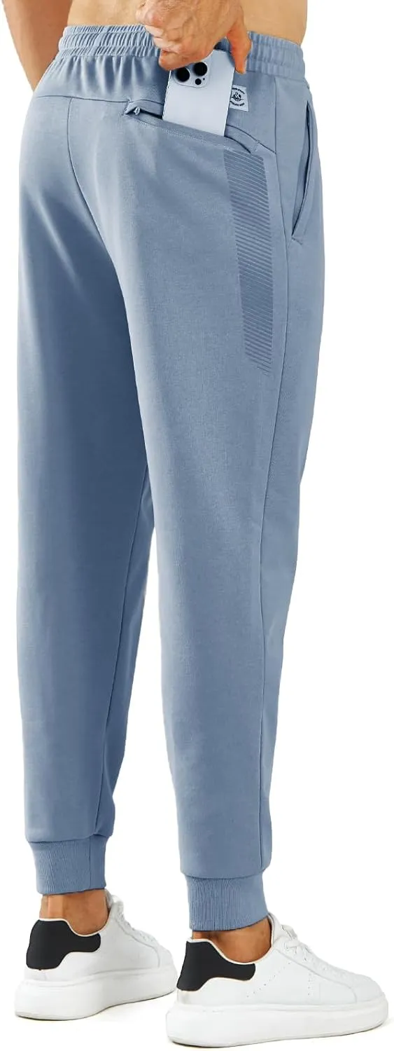 NORTHYARD Men's Cotton Athletic Jogger Sweatpants with Zipper Pockets Running Workout Gym Tapered Pants Comfy Lounge Pants