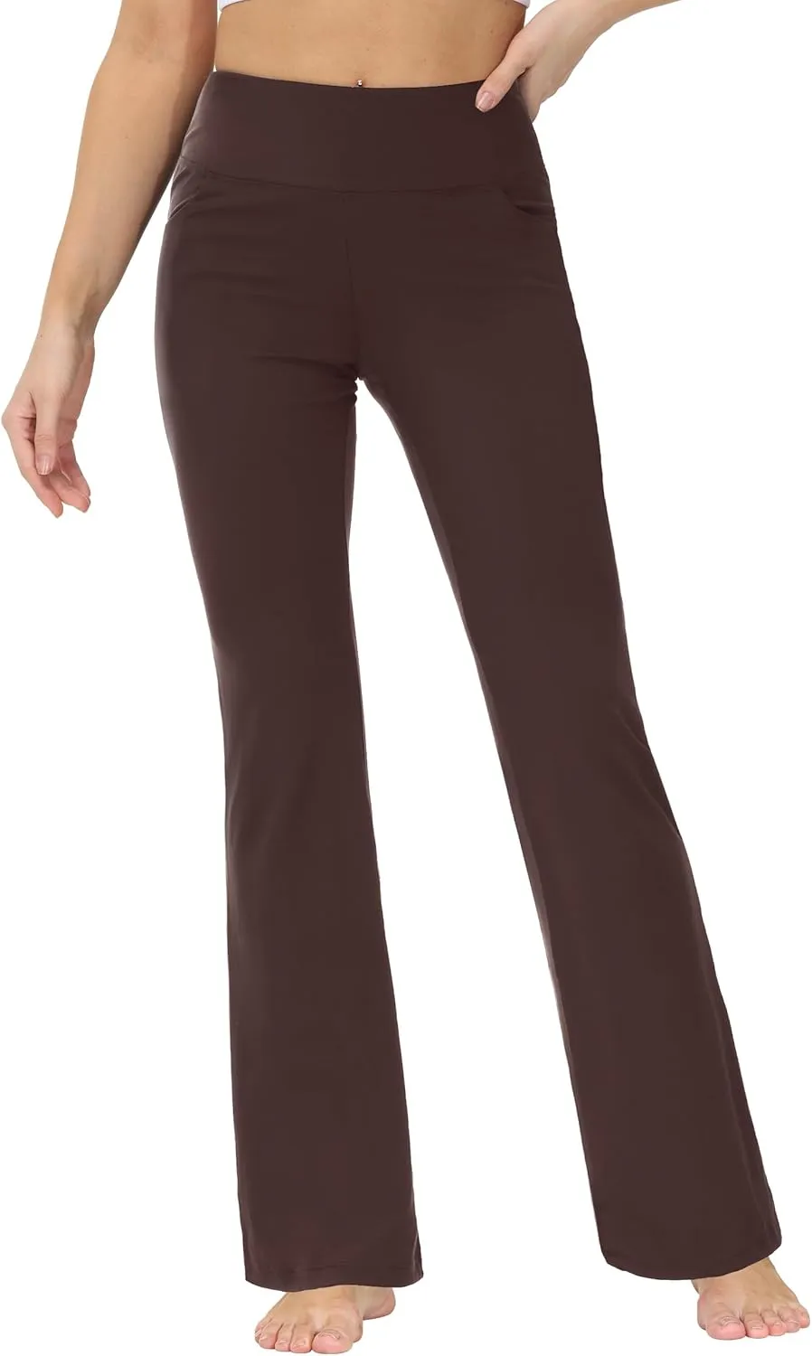 nuveti 29"/31"/33"/35"/37'' High Waist Workout Bootleg Yoga Pants Tummy Control 4 Pocket Workout Yoga Pants Flare Leggings