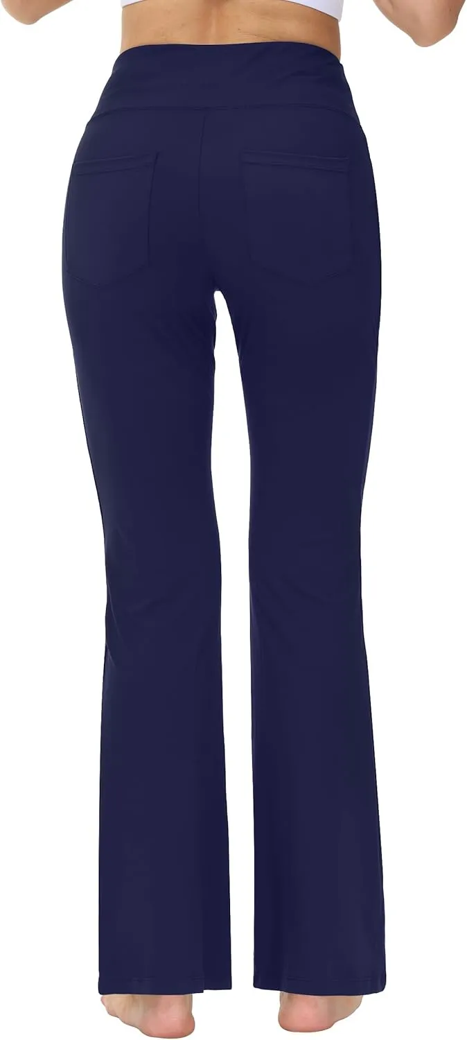 nuveti 29"/31"/33"/35"/37'' High Waist Workout Bootleg Yoga Pants Tummy Control 4 Pocket Workout Yoga Pants Flare Leggings