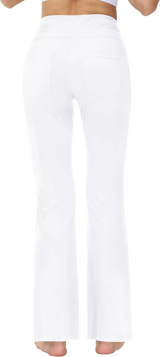 nuveti 29"/31"/33"/35"/37'' High Waist Workout Bootleg Yoga Pants Tummy Control 4 Pocket Workout Yoga Pants Flare Leggings