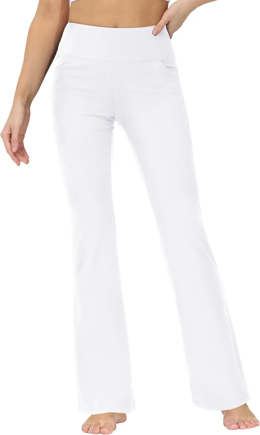 nuveti 29"/31"/33"/35"/37'' High Waist Workout Bootleg Yoga Pants Tummy Control 4 Pocket Workout Yoga Pants Flare Leggings
