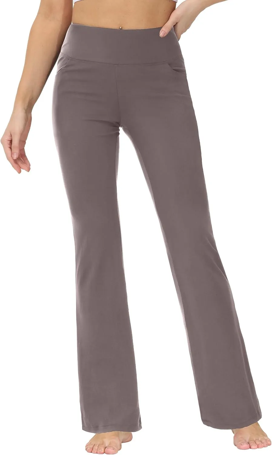 nuveti 29"/31"/33"/35"/37'' High Waist Workout Bootleg Yoga Pants Tummy Control 4 Pocket Workout Yoga Pants Flare Leggings