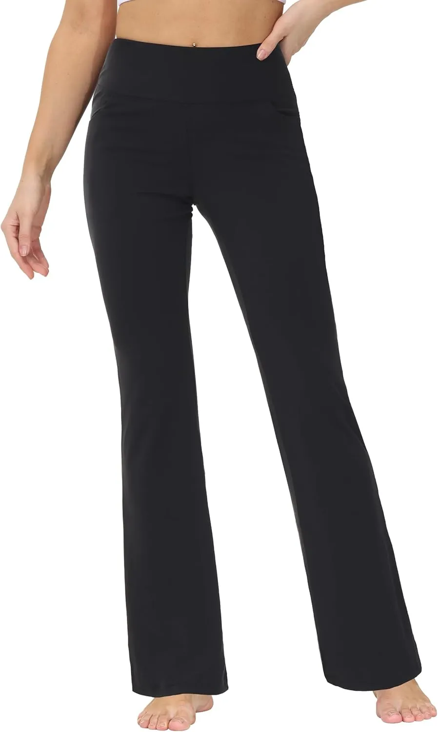 nuveti 29"/31"/33"/35"/37'' High Waist Workout Bootleg Yoga Pants Tummy Control 4 Pocket Workout Yoga Pants Flare Leggings
