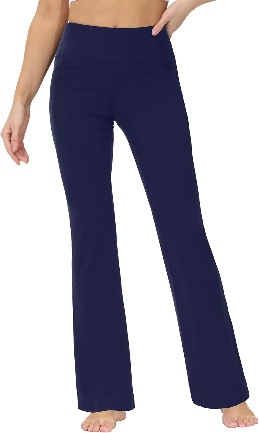 nuveti 29"/31"/33"/35"/37'' High Waist Workout Bootleg Yoga Pants Tummy Control 4 Pocket Workout Yoga Pants Flare Leggings