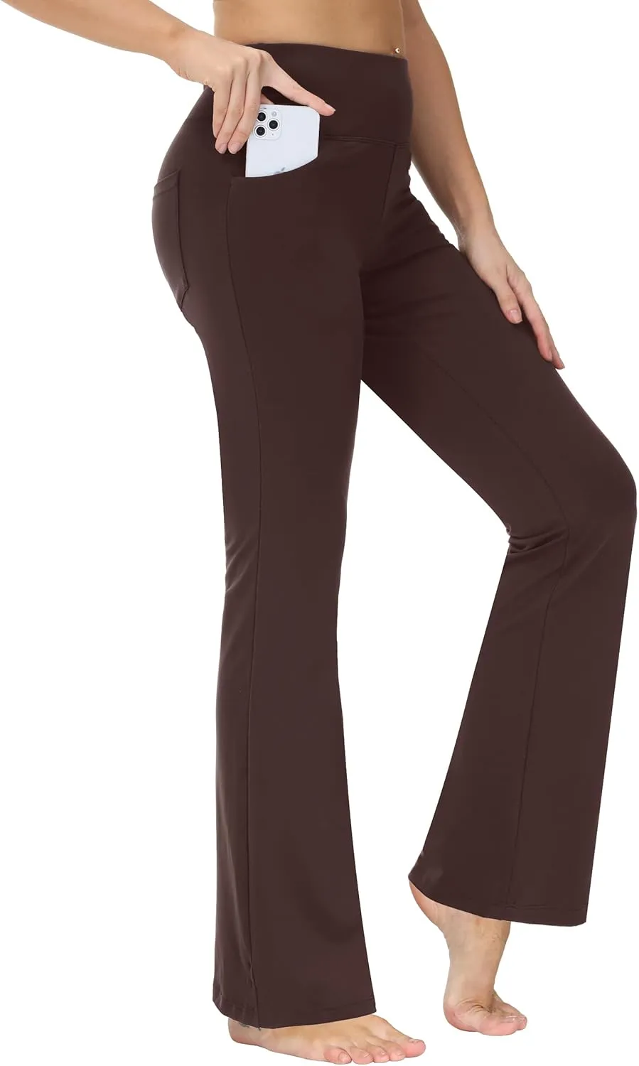 nuveti 29"/31"/33"/35"/37'' High Waist Workout Bootleg Yoga Pants Tummy Control 4 Pocket Workout Yoga Pants Flare Leggings