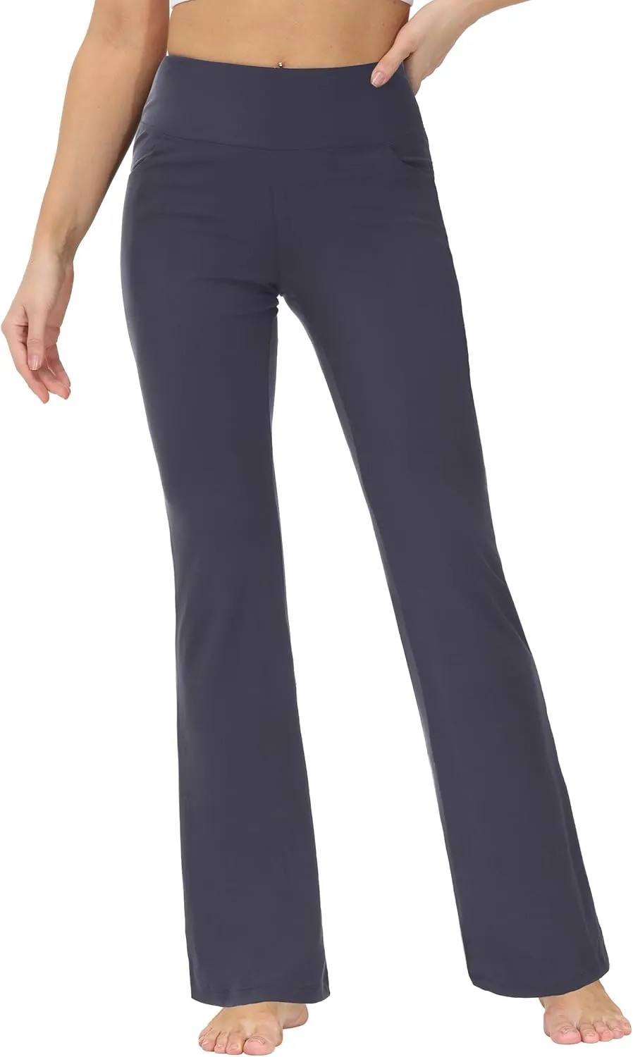 nuveti 29"/31"/33"/35"/37'' High Waist Workout Bootleg Yoga Pants Tummy Control 4 Pocket Workout Yoga Pants Flare Leggings