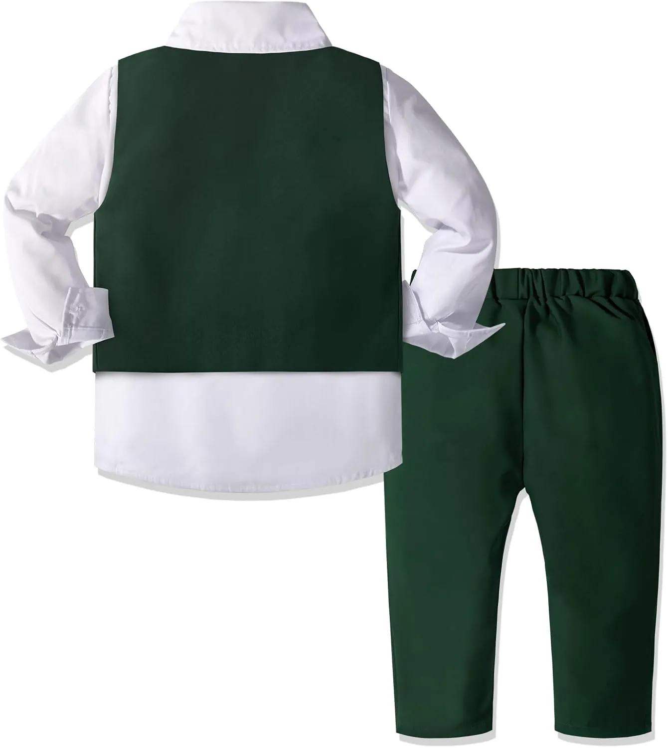 Nwada Boys Suit Set Formal Dress Shirt with Bow Tie, Slim Vest and Pants Toddler Boy Clothes Suits