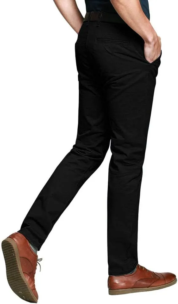 OCHENTA Mens Tapered Flat Front Casual Dress Pants, Chinos Pants Men