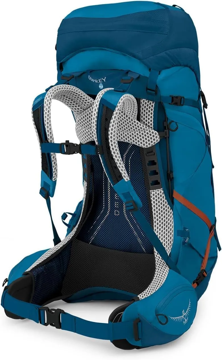Osprey Atmos AG LT 50L Men's Backpacking Backpack, Night Shift/Scoria Blue, S/M