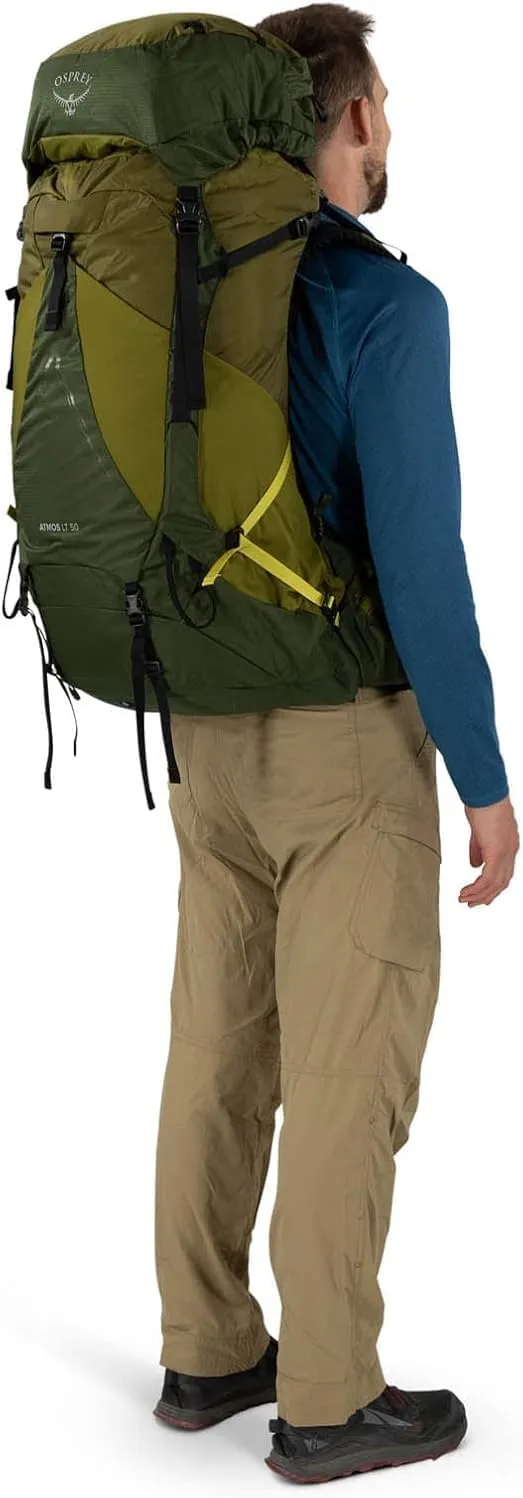 Osprey Atmos AG LT 50L Men's Backpacking Backpack, Scenic Valley/Green Peppercorn, S/M