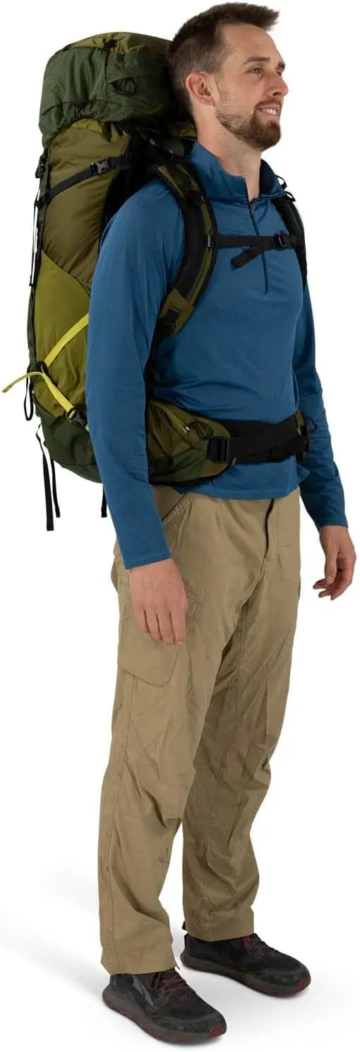 Osprey Atmos AG LT 50L Men's Backpacking Backpack, Scenic Valley/Green Peppercorn, S/M