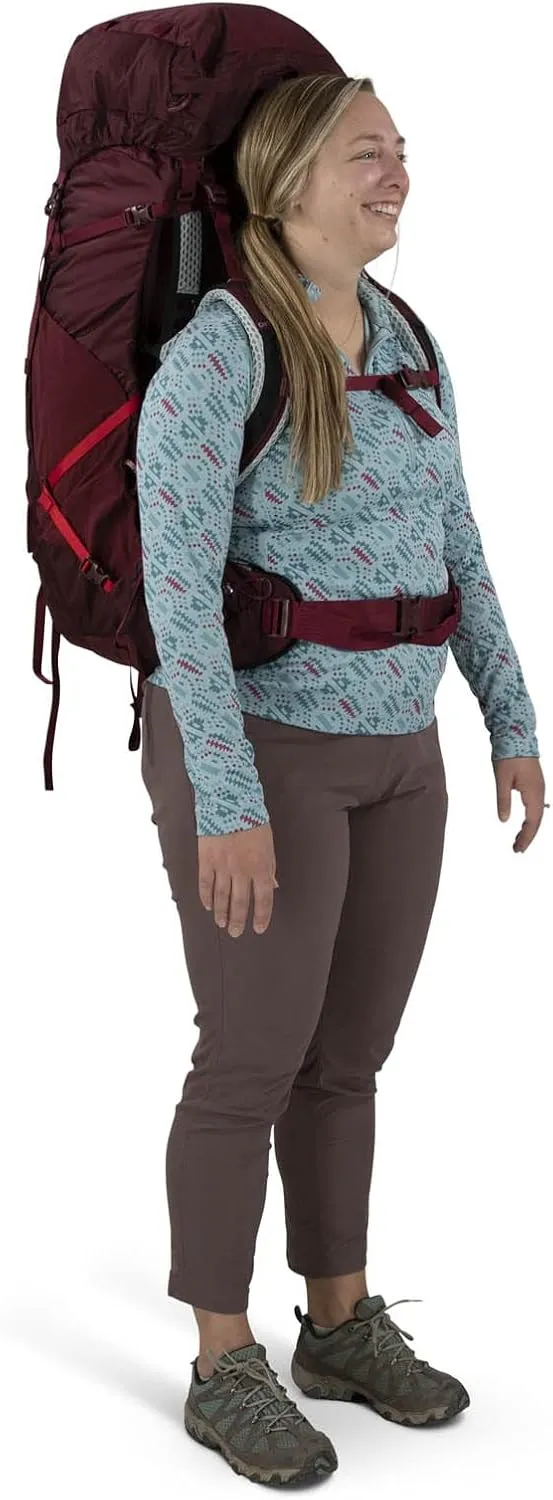 Osprey Aura AG LT 65L Women's Backpacking Backpack, Black, WM/L