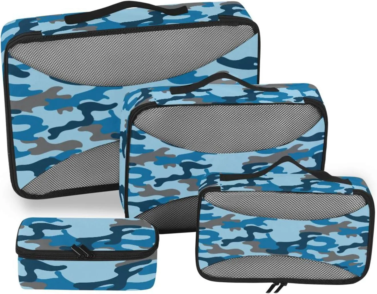 Packing Cube Set of 4 Suitcase Organizer Bags Travel Cube Packing Cube Blue Green Camo