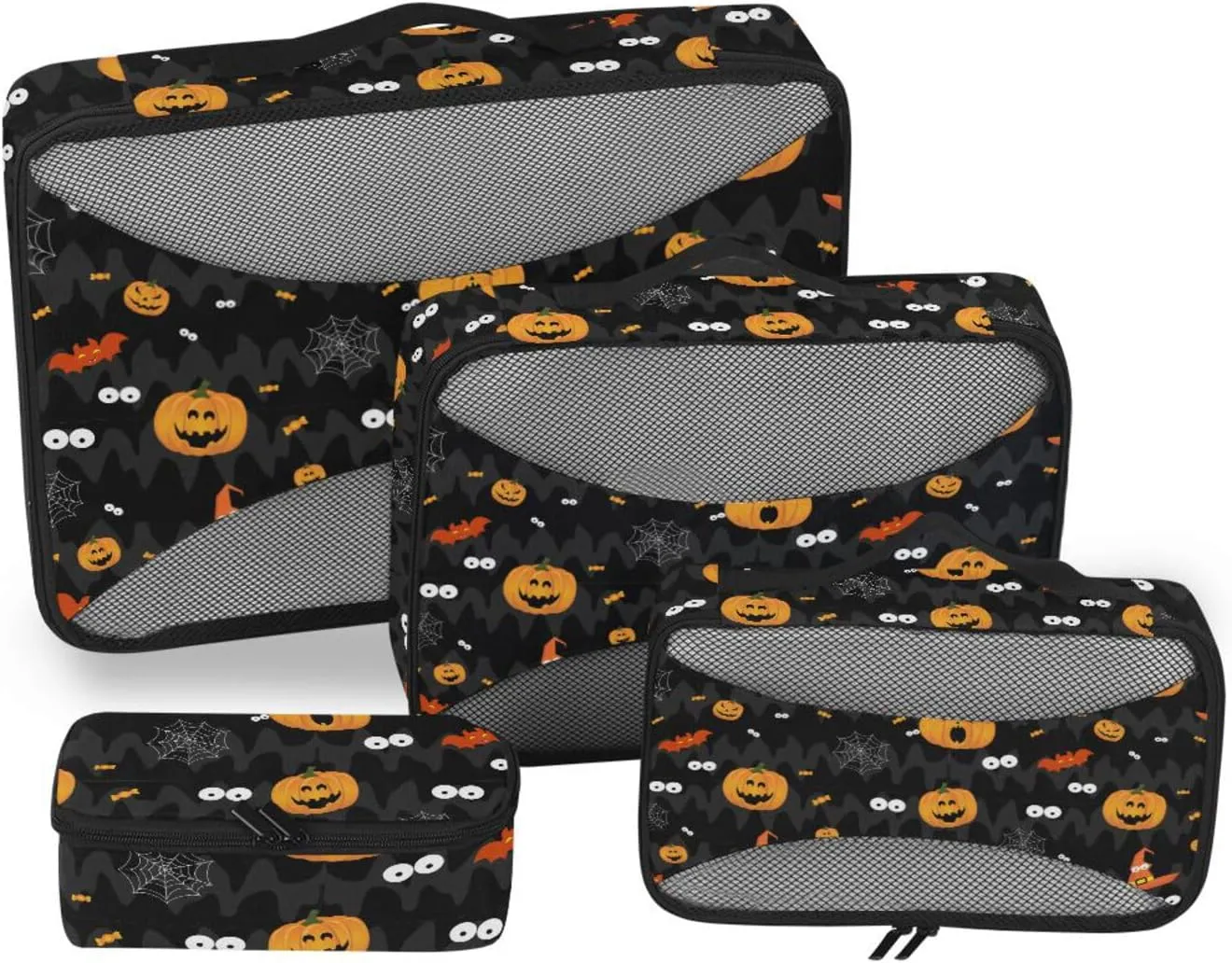 Packing Cubes for Travel Set of 4 Luggage Cubes for Packing Traveling Packing Cubes Packing Cuves Scary Funny Halloween