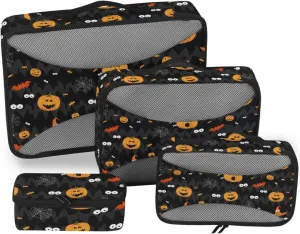 Packing Cubes for Travel Set of 4 Luggage Cubes for Packing Traveling Packing Cubes Packing Cuves Scary Funny Halloween