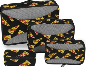 Packing Cubes for Travel Set of 4 Luggage Packing Cubes Travel Organizer Bags for Luggage Packing Cubs Pizza Doodle Pattern