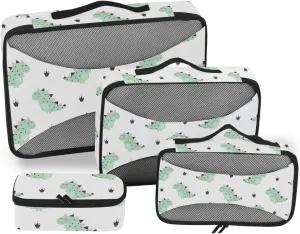Packing Cubes for Travel Set of 4 Suitcase Organizer Luggage Packing Cubes for Travel Packing Cubea Cute Dinosaur
