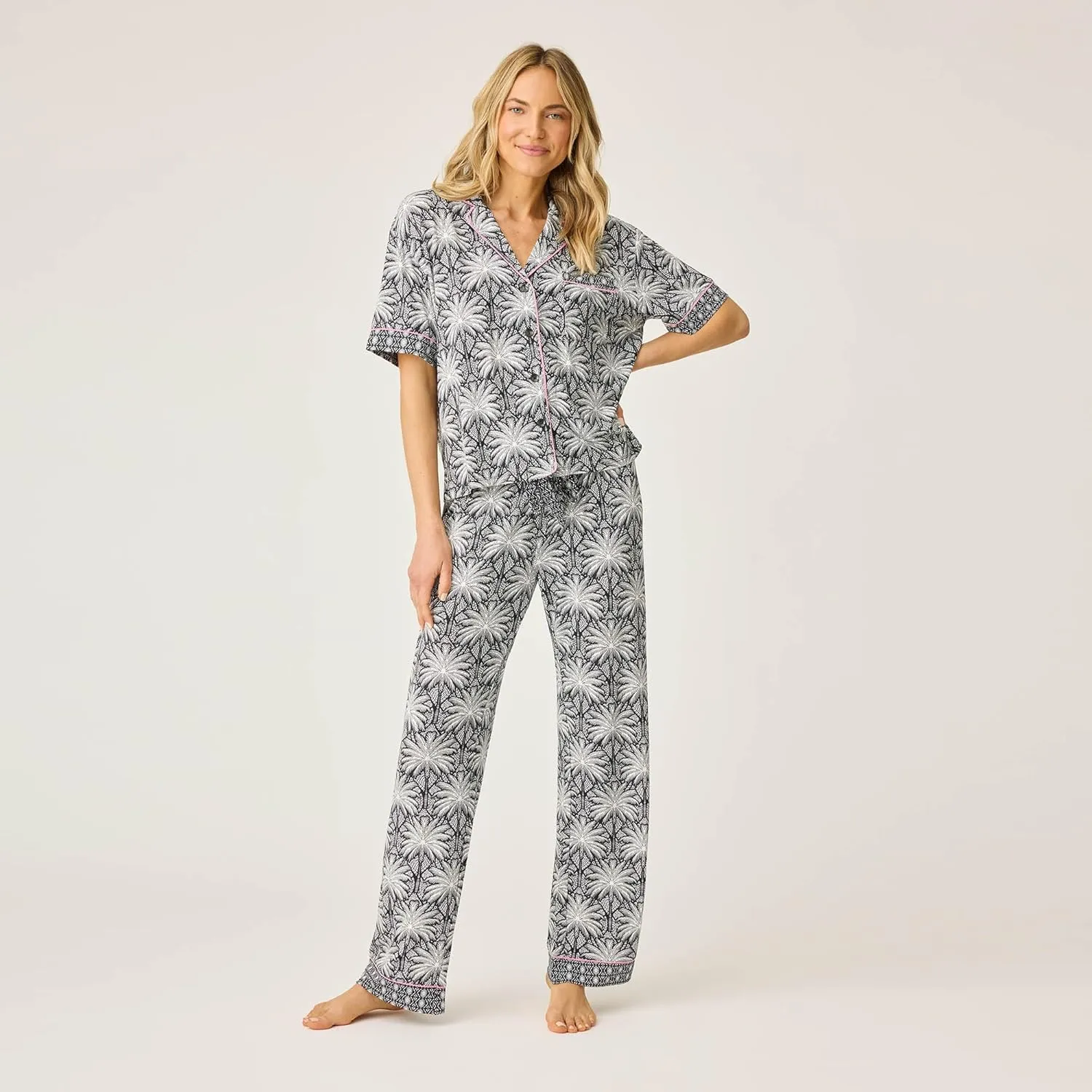 P.J. Salvage Women's Shady Beach Dreams Collection Notch Collar Pj Set