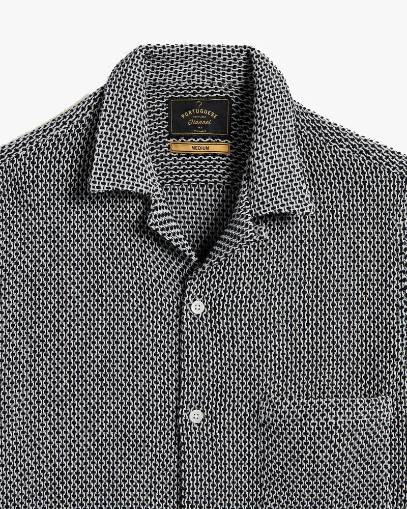 Portuguese Flannel Agora Knit Vacation Shirt - Black