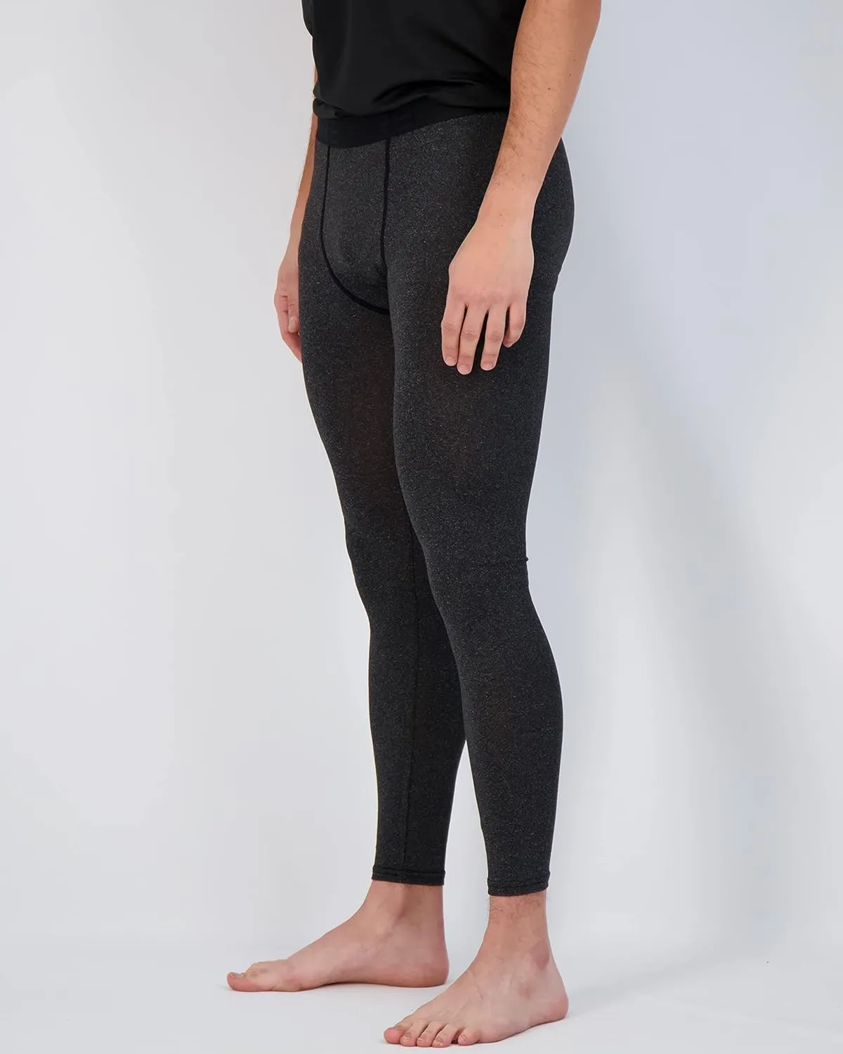 Real Essentials 3 Pack: Men's Active Compression Pants - Workout Base Layer Tights Running Leggings (Available in Big & Tall)