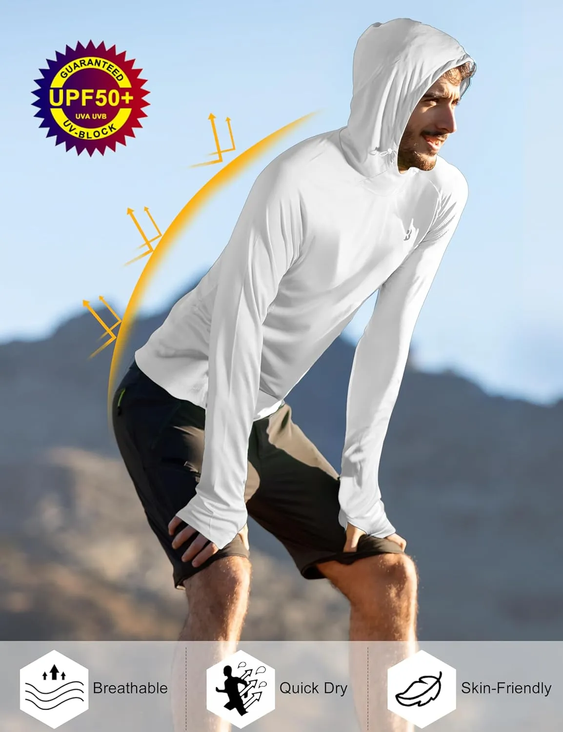Roadbox UPF 50  Sun Protection Hoodie Shirt - Outdoor Fishing SPF UV Long Sleeve Shirts