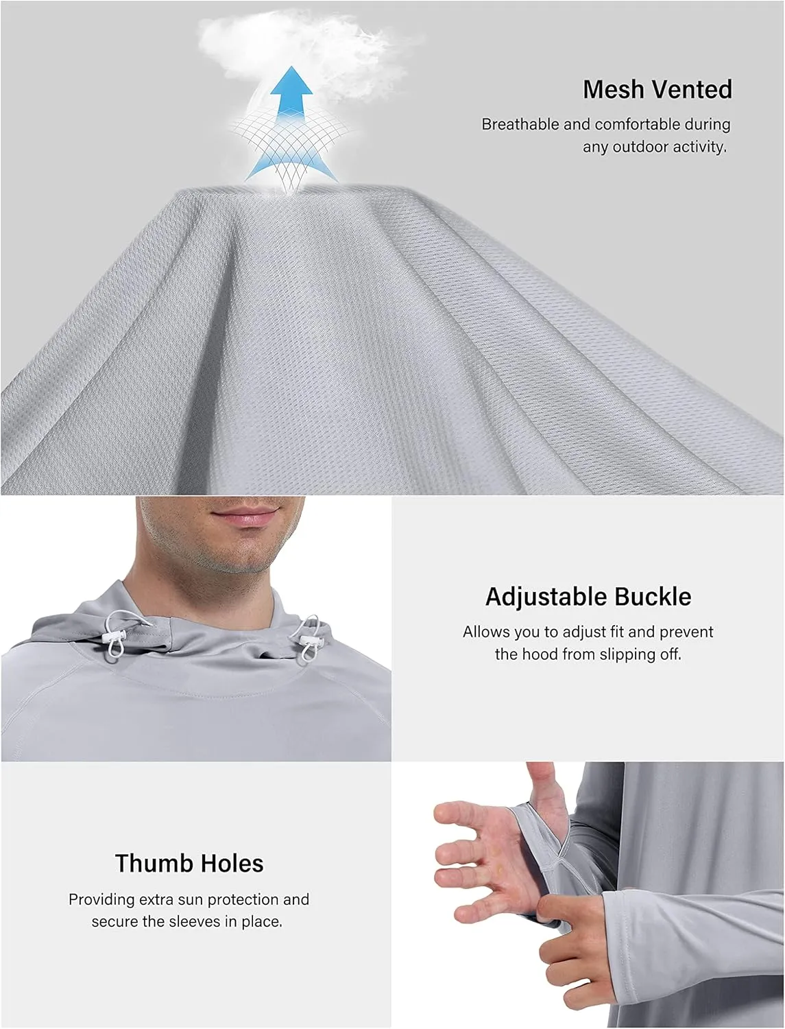 Roadbox UPF 50  Sun Protection Hoodie Shirt - Outdoor Fishing SPF UV Long Sleeve Shirts