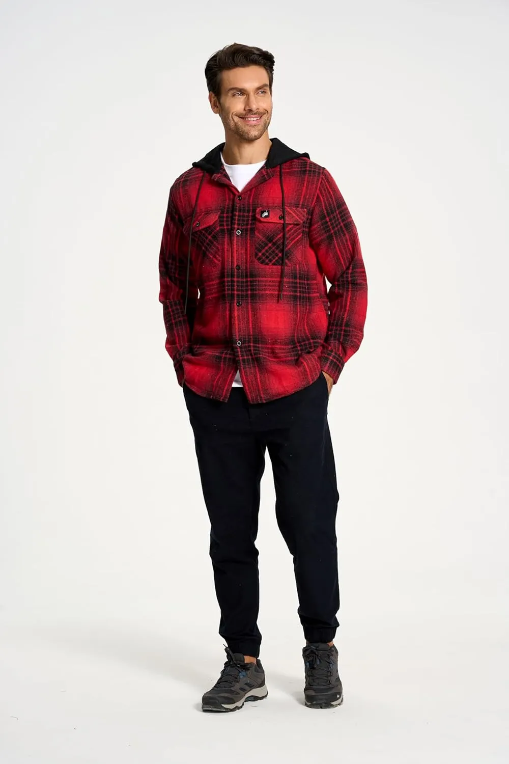 SAMERM Mens Button Down Shirts 4-Way Stretch Wrinkle Free Long Sleeve Print Plaid Business Dress Shirt