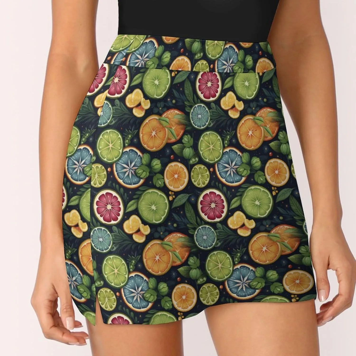 Santa Claus Pattern Mini Pleated Skirts for Women Sexy Mini Skirt Short Cargo Skirt Skater A-line Pleated Skirt