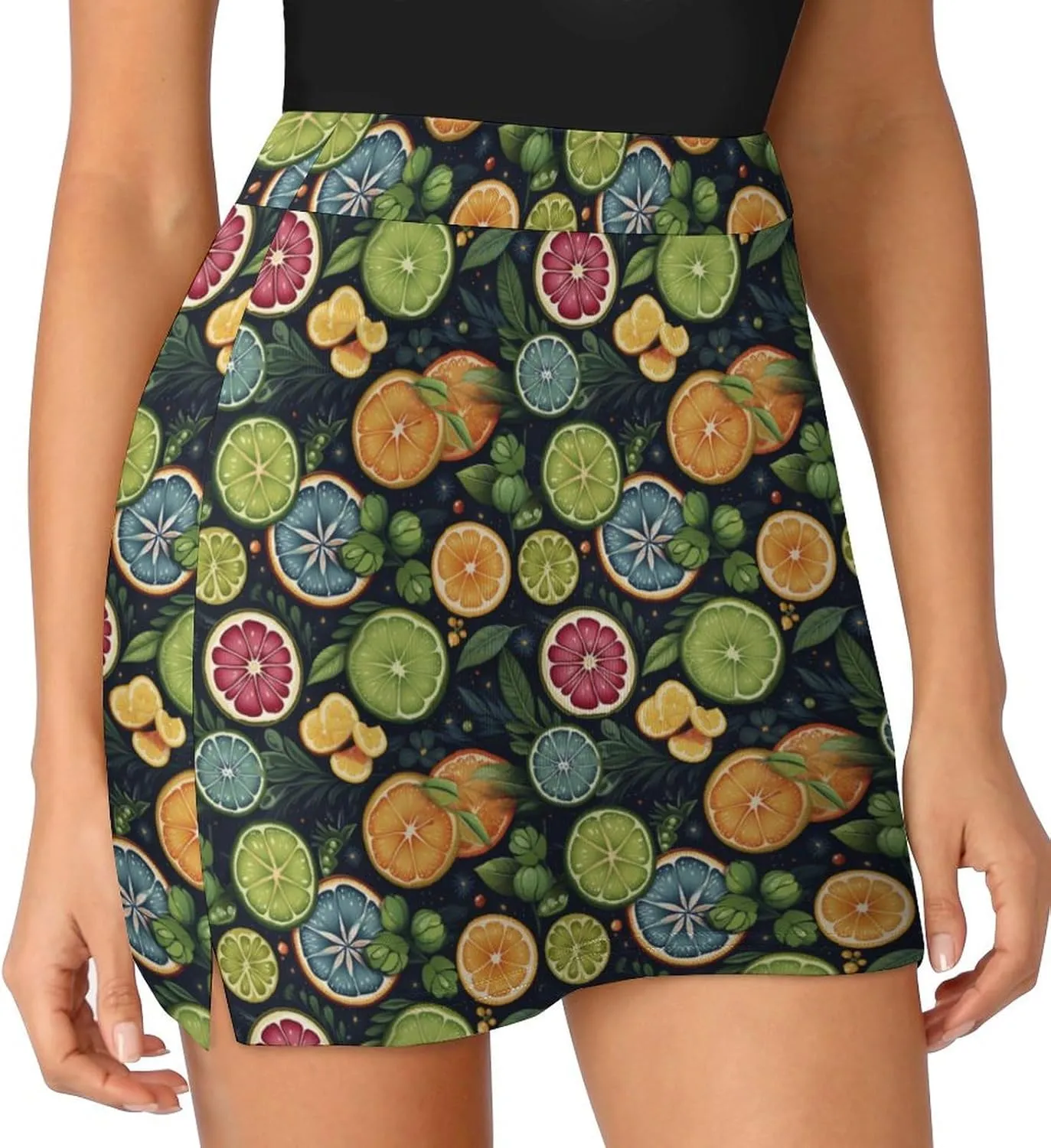 Santa Claus Pattern Mini Pleated Skirts for Women Sexy Mini Skirt Short Cargo Skirt Skater A-line Pleated Skirt