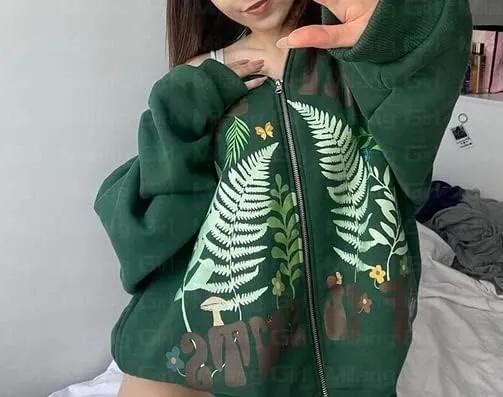 Sastianaen Women Rhinestone Hoodie Oversized Zip up Sweatshirts Long Sleeve Drawstring Coat Gothic Harajuk Pullover