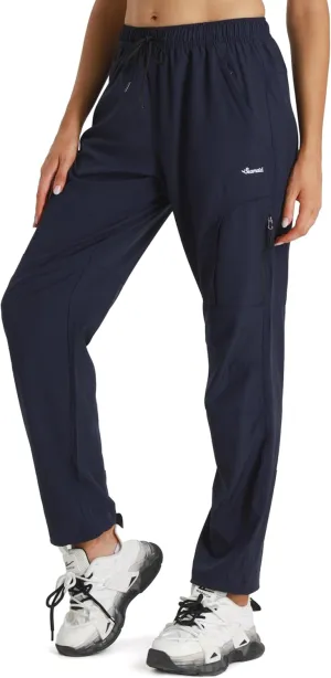 Seamaid Women's Hiking Pants Quick Dry Lightweight Water Resistant Cargo Pants with Zipper Pockets Travel Outdoor