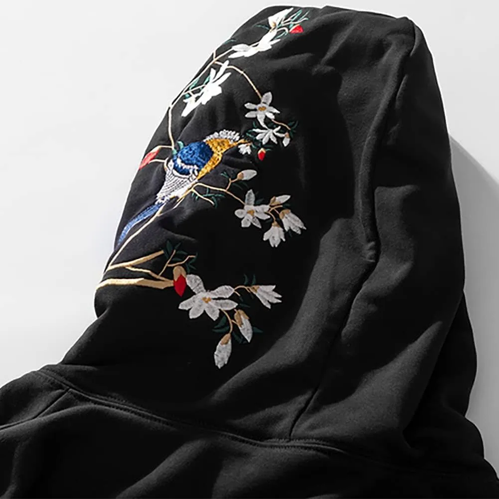 Seidarise Men's Dragon Embroidered Heavyweight Graphic Hoodies Streetwear