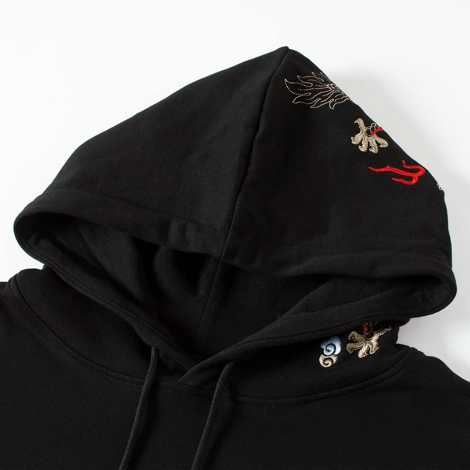 Seidarise Men's Dragon Embroidered Heavyweight Graphic Hoodies Streetwear