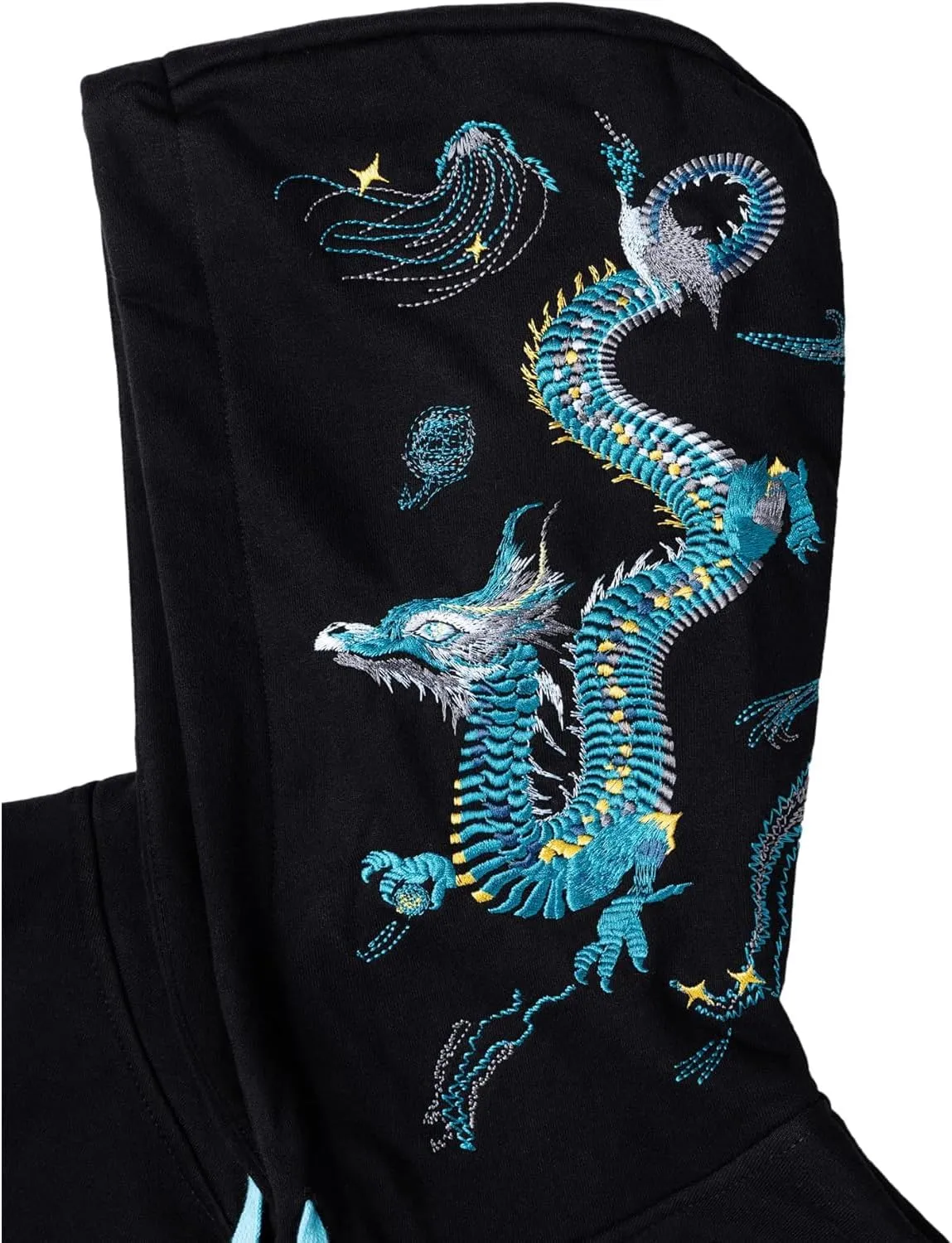 Seidarise Men's Dragon Embroidered Heavyweight Graphic Hoodies Streetwear