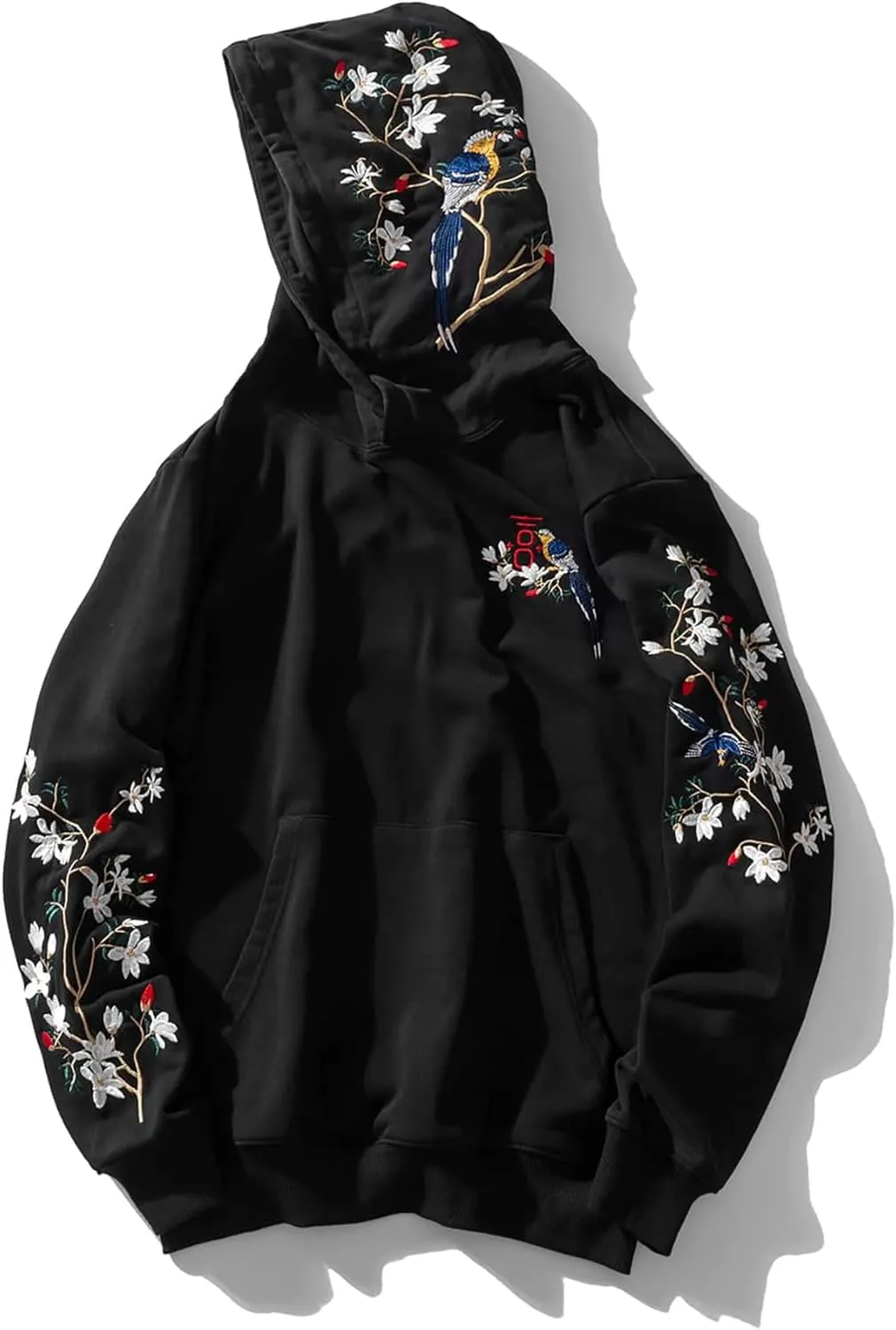 Seidarise Men's Dragon Embroidered Heavyweight Graphic Hoodies Streetwear