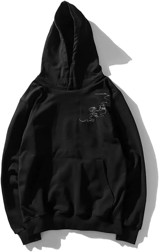 Seidarise Men's Dragon Embroidered Heavyweight Graphic Hoodies Streetwear