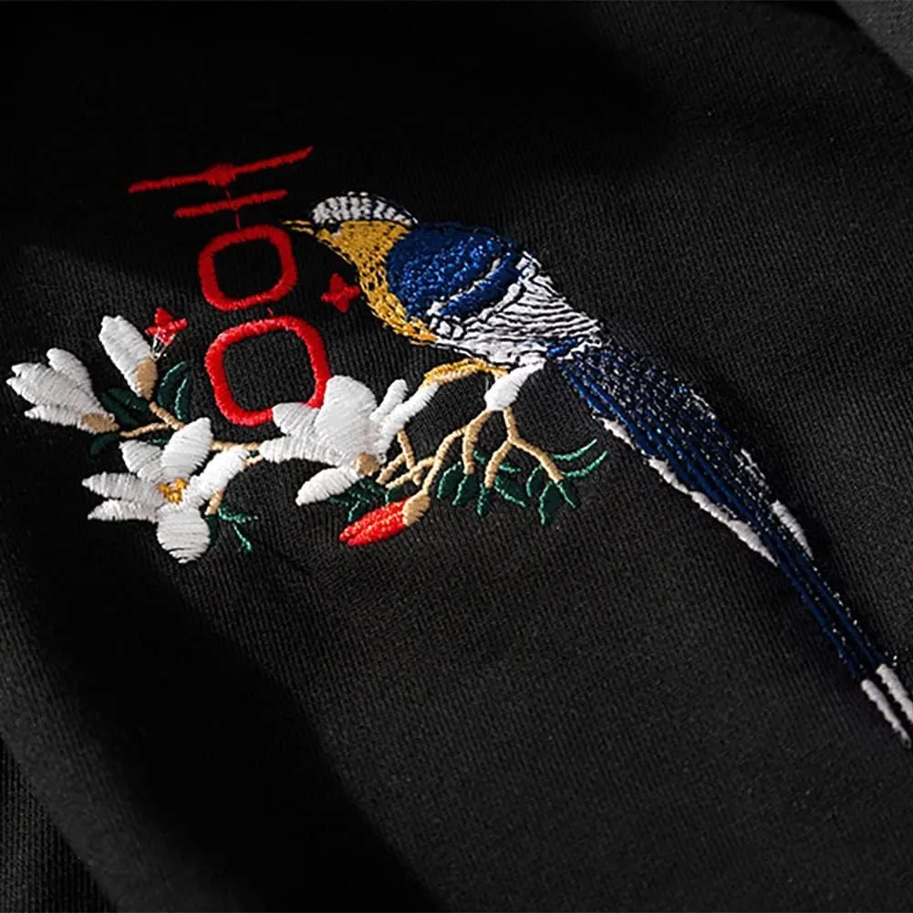 Seidarise Men's Dragon Embroidered Heavyweight Graphic Hoodies Streetwear