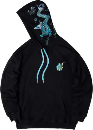 Seidarise Men's Dragon Embroidered Heavyweight Graphic Hoodies Streetwear