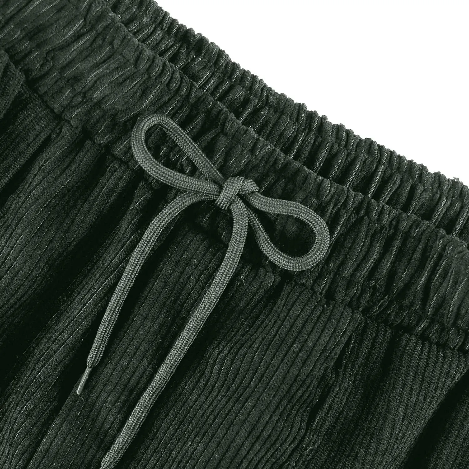 SERYU Corduroy Pants for Women Casual Drawstring Elastic High Waist Straight Leg Pants Loose Comfy Trousers with Pockets