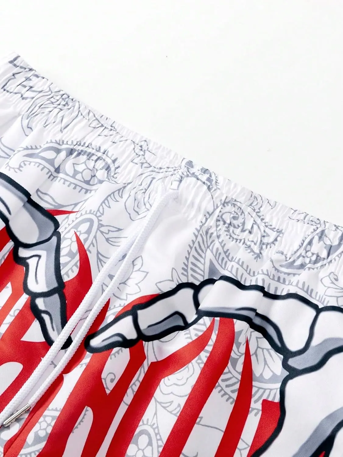 SHENHE Men's Y2K Graphic Shorts Goth Ghostface Skeleton Streetwear Rave Bandana Paisley Shortss
