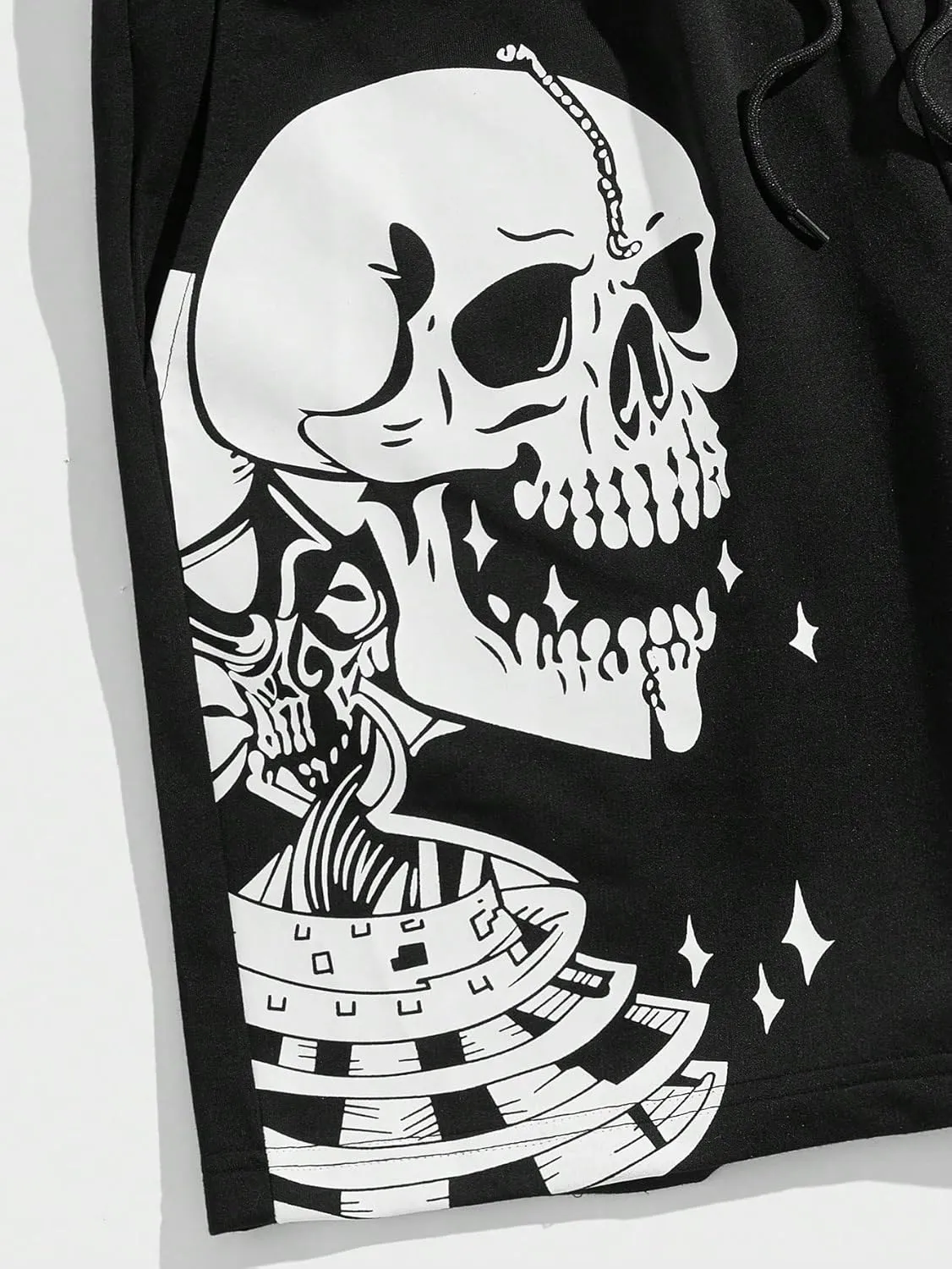 SHENHE Men's Y2K Graphic Shorts Goth Ghostface Skeleton Streetwear Rave Bandana Paisley Shortss