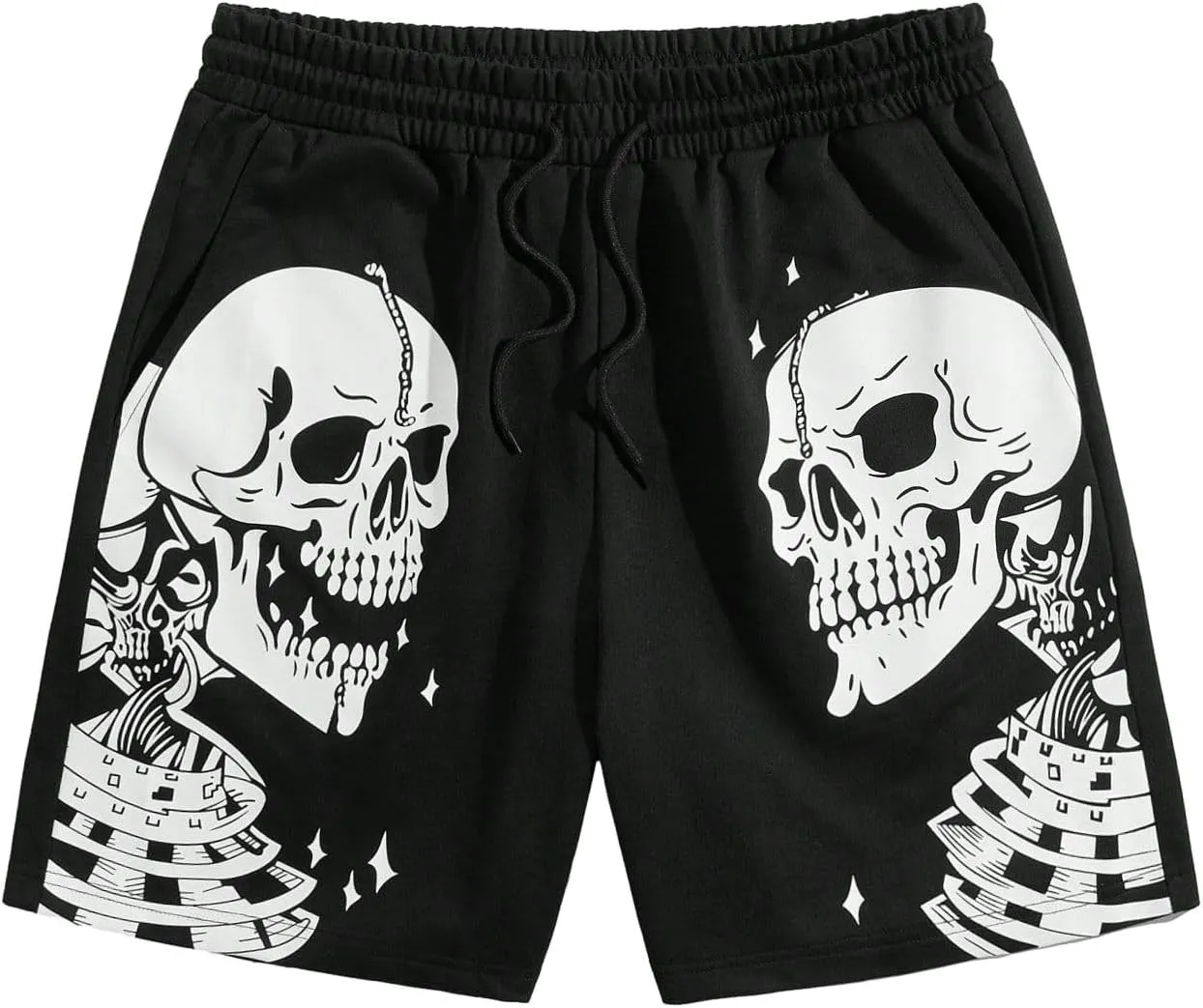 SHENHE Men's Y2K Graphic Shorts Goth Ghostface Skeleton Streetwear Rave Bandana Paisley Shortss