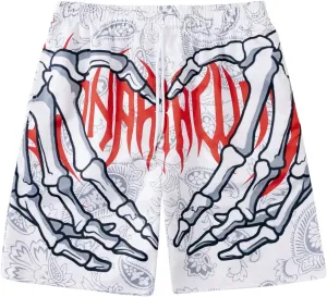 SHENHE Men's Y2K Graphic Shorts Goth Ghostface Skeleton Streetwear Rave Bandana Paisley Shortss