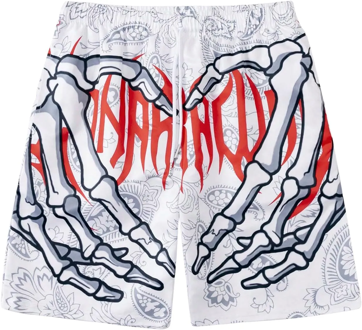 SHENHE Men's Y2K Graphic Shorts Goth Ghostface Skeleton Streetwear Rave Bandana Paisley Shortss