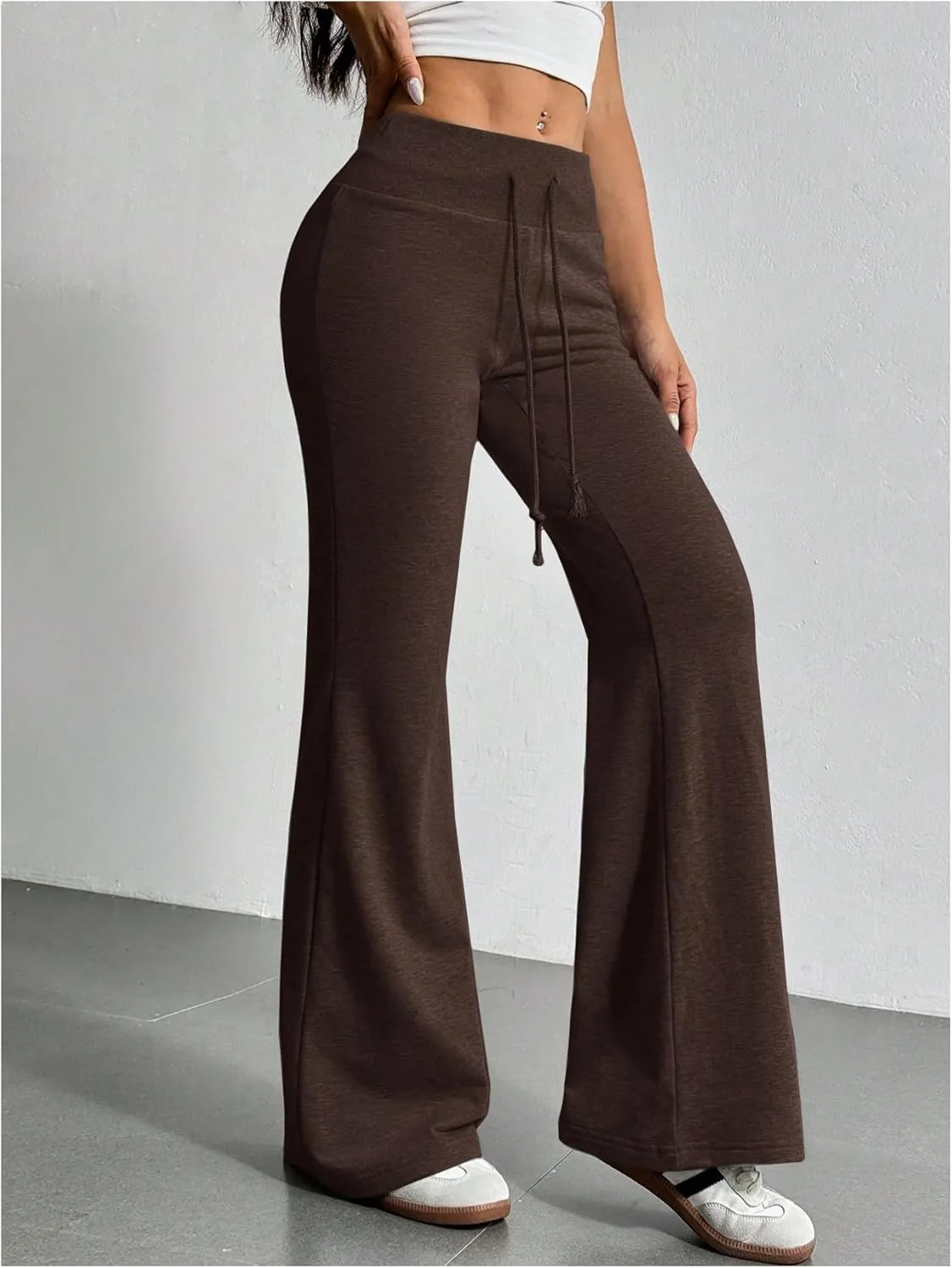 SHENHE Women's Drawstring Waist Bell Bottom Flare Leg Sweatpants Sports Causal Pants