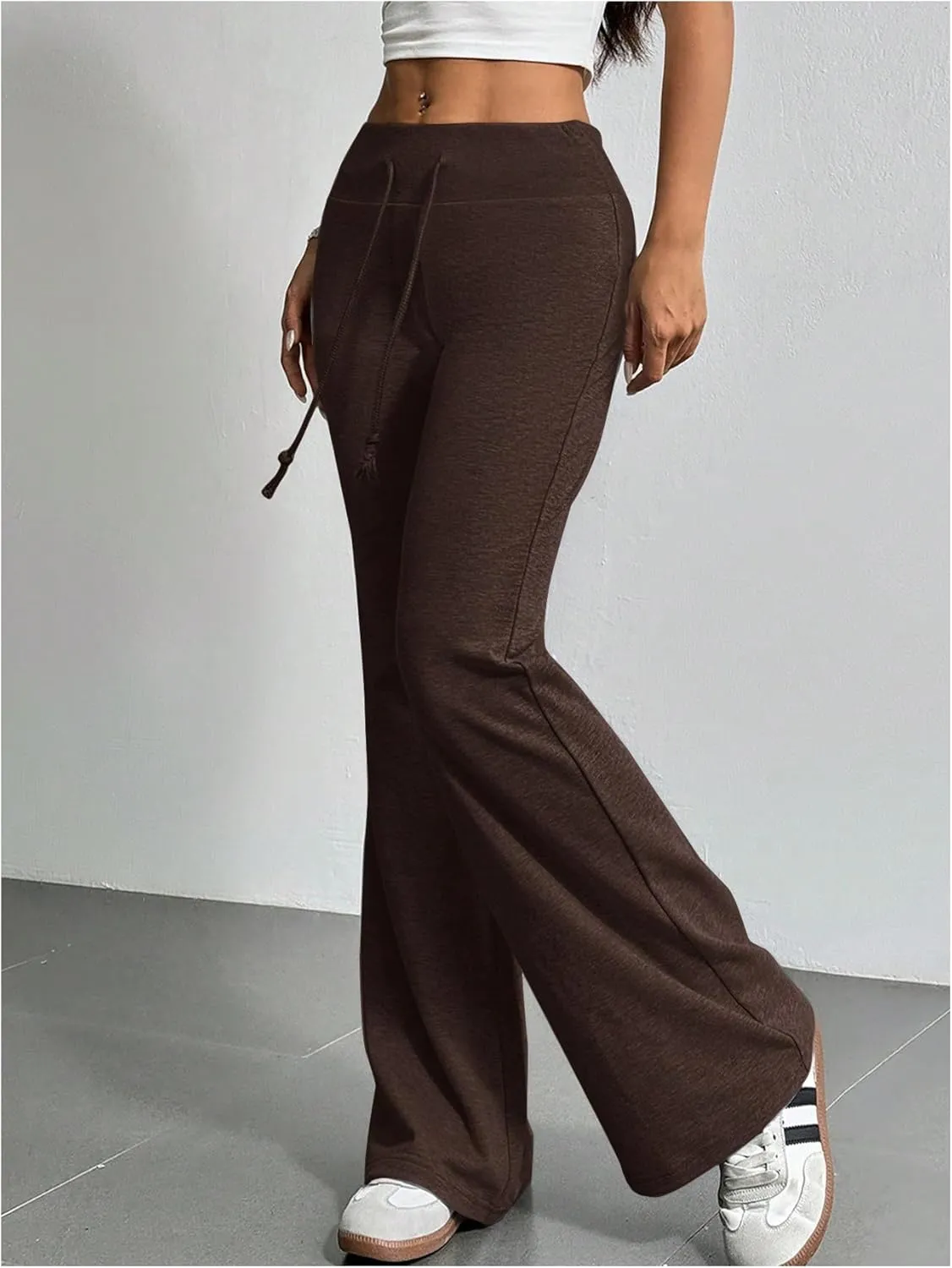 SHENHE Women's Drawstring Waist Bell Bottom Flare Leg Sweatpants Sports Causal Pants