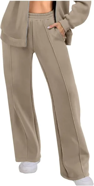 SMIDOW Wide Leg Sweatpants for Women High Waisted Loose Flare Pants Casual Fall Baggy Joggers Athletic Lounge Trousers