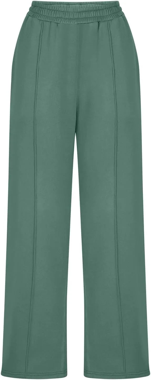 SMIDOW Wide Leg Sweatpants for Women High Waisted Loose Flare Pants Casual Fall Baggy Joggers Athletic Lounge Trousers
