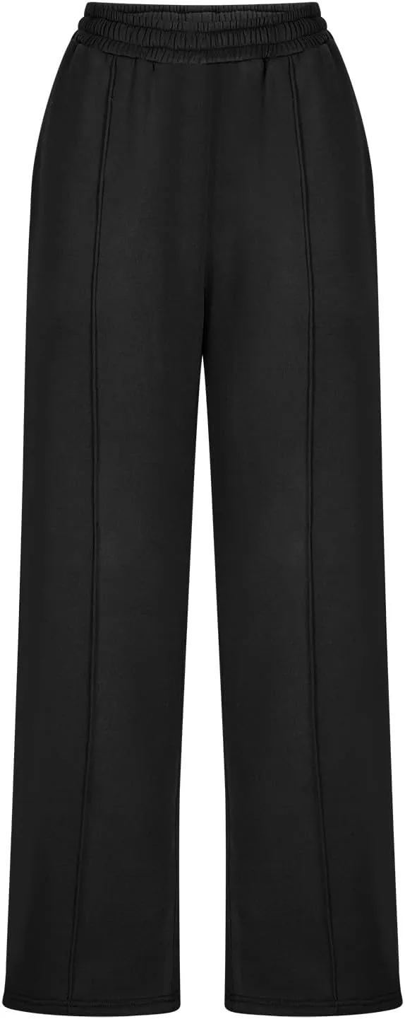 SMIDOW Wide Leg Sweatpants for Women High Waisted Loose Flare Pants Casual Fall Baggy Joggers Athletic Lounge Trousers